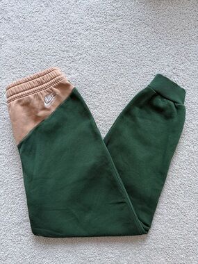 Nike Green Sweatpants with Tan Waistband